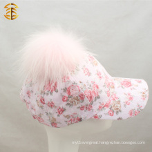 Hot Sale Pink Flower and Lace Fashion Baseball Cap For Girls